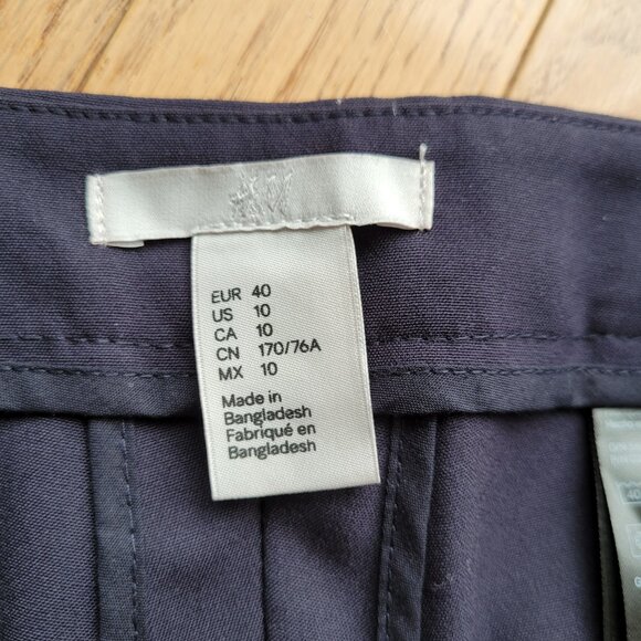 H&M Navy Blue Slacks Trousers Dress Pants Women's Size 10 - Picture 4 of 12